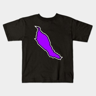 Denman Island Silhouette in Purple Violet - Bold and Simple  - Denman Island Kids T-Shirt